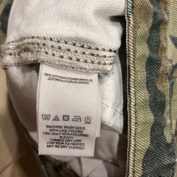 Free People utility camo jeans pants size 25 high waist rise We The Free cargo - Picture 7 of 14